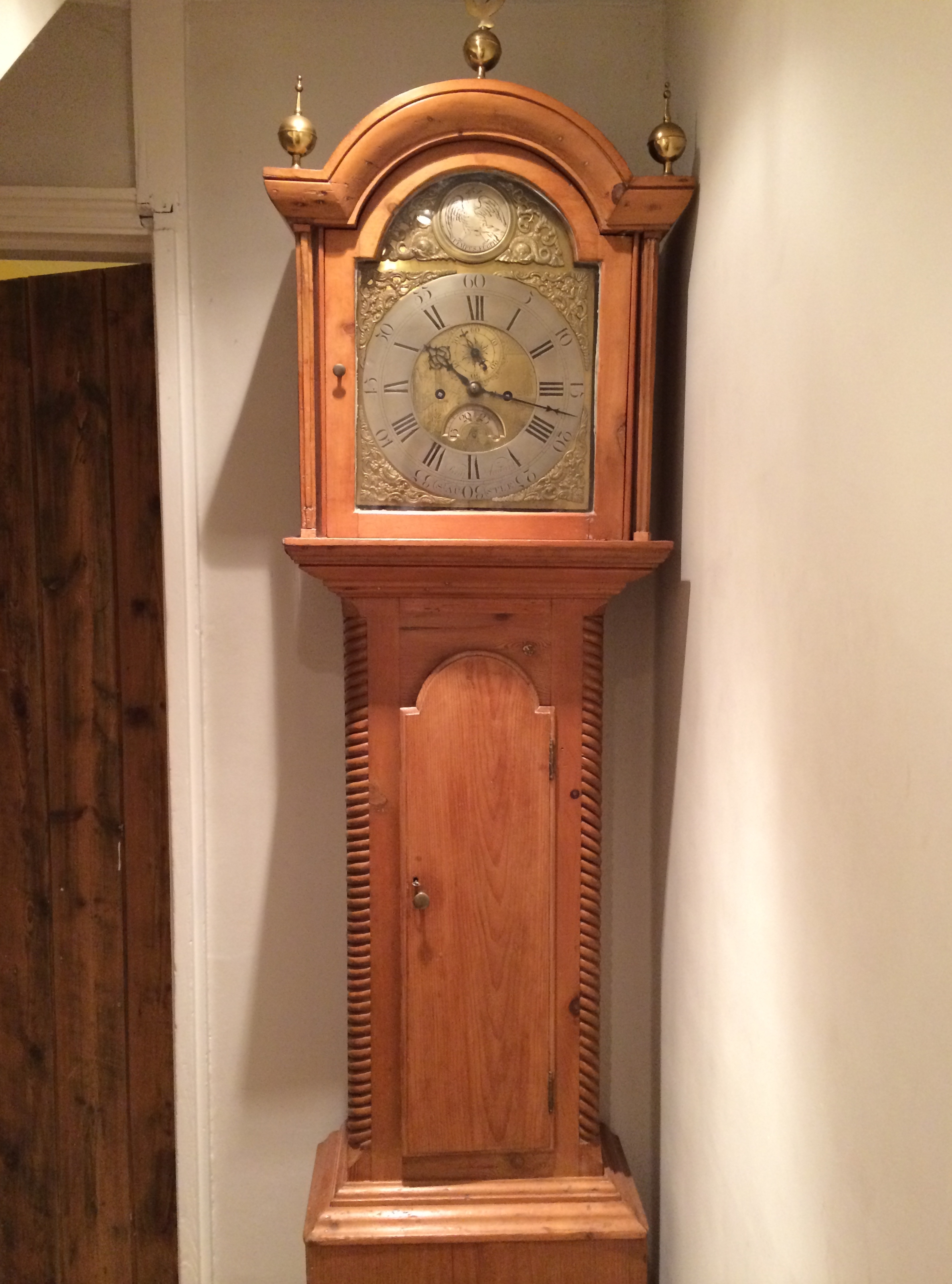 The clock in its new home