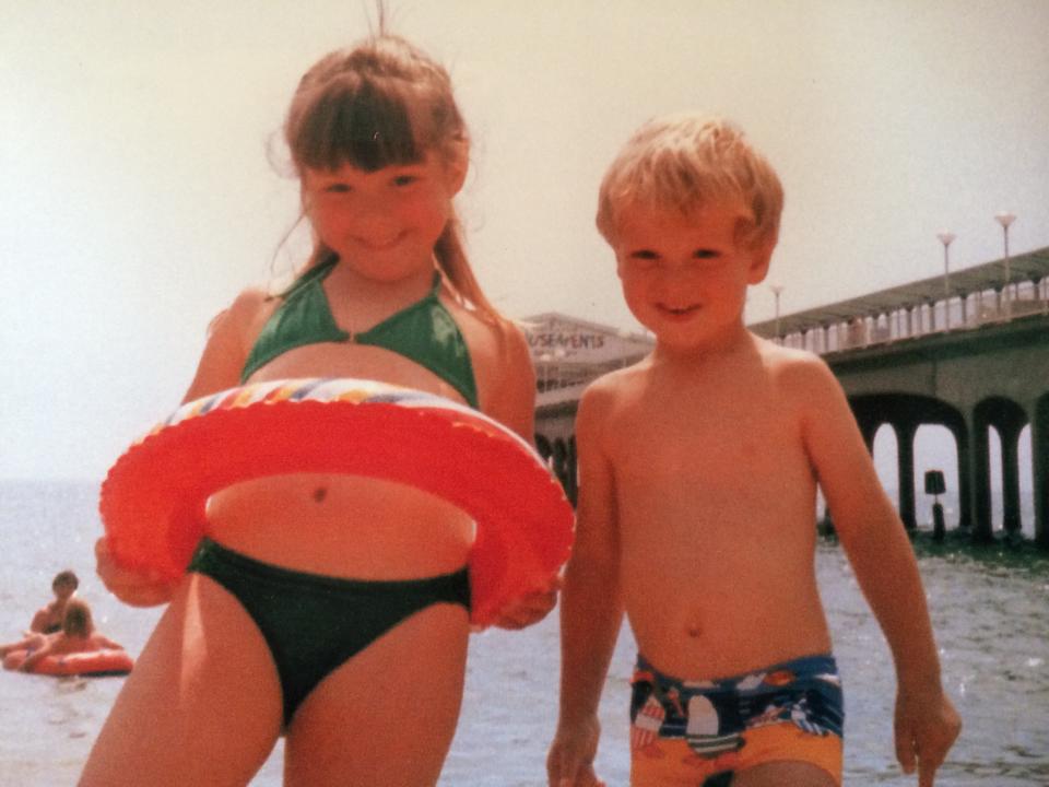 The last time I worse a bikini! My brother and me on Boscombe Beach circa 1985