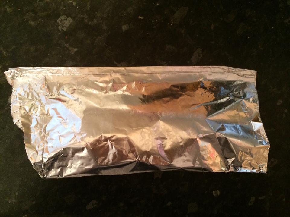 Fold the foil in two and seal the top by folding it over twice
