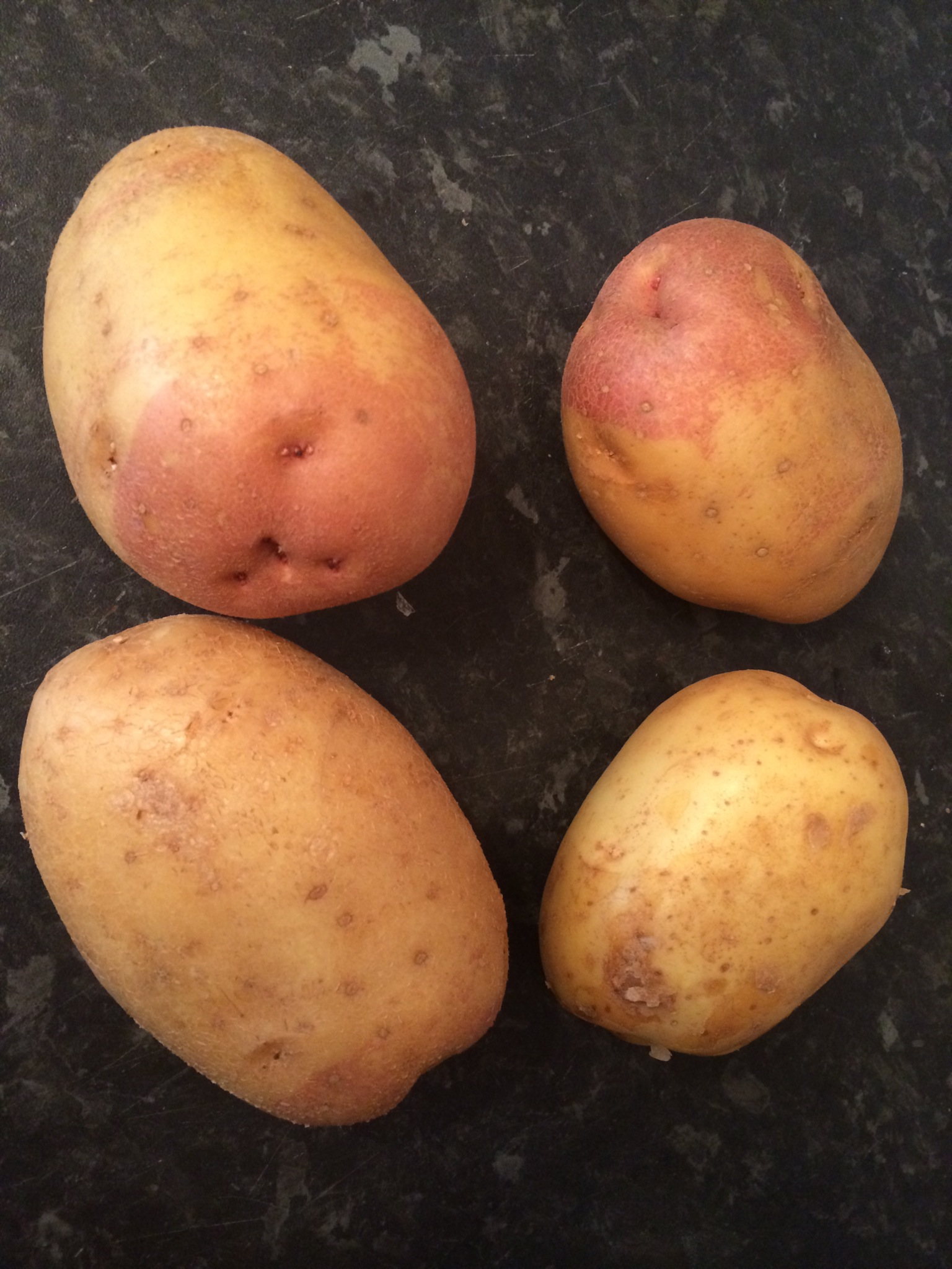 This much potato will make enough for four, or two hungry gannets like me and my hubby