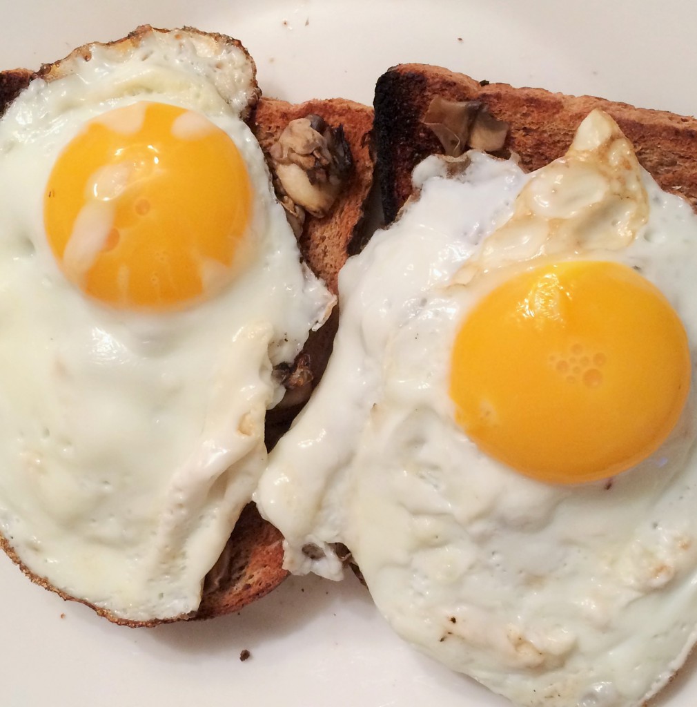 Mushrooms and eggs on toast. A great SP breakfast