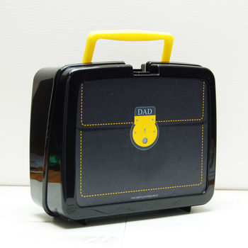 I love this old school lunch box , but with the briefcase look. It can be personalised with his initials. OFS. So glad we didn't go with the first name Findlay ;)