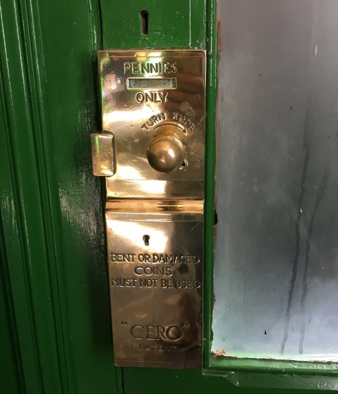 Vintage toilet lock