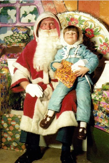 1980s child with father christmas