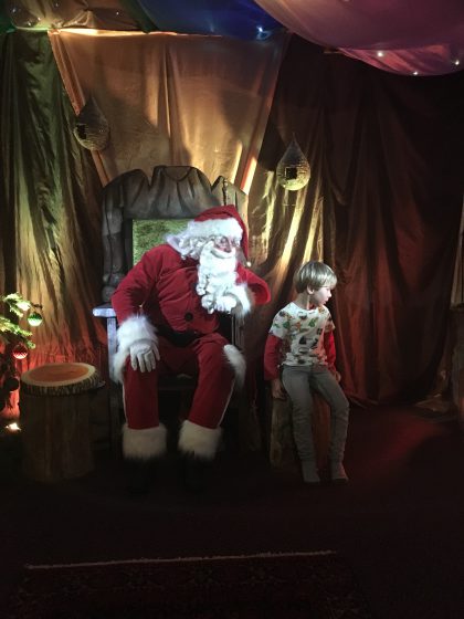 Oscar chose to go and sit with Santa. Even if he didn't want to look at him!
