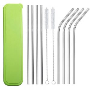 Metal straws and case